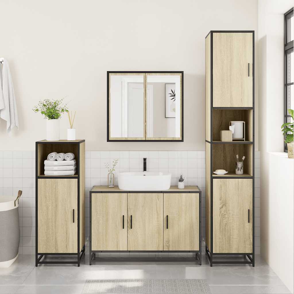 Håndvask underskab Sonoma eg 90x33x60 cm træmateriale