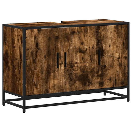 Håndvask underskab røget eg 90x33x60 cm træmateriale