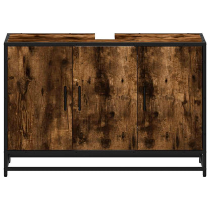 Håndvask underskab røget eg 90x33x60 cm træmateriale