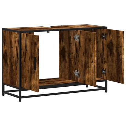Håndvask underskab røget eg 90x33x60 cm træmateriale