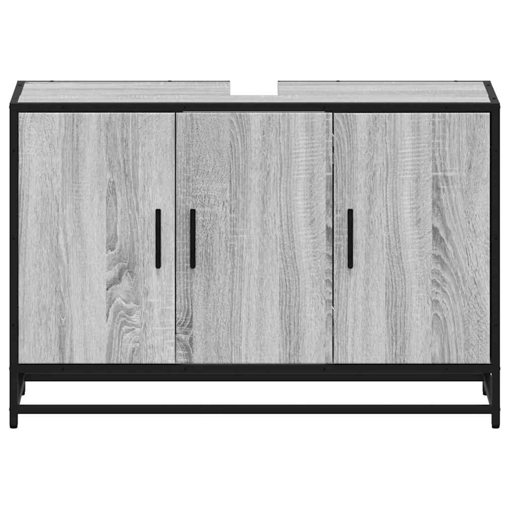 Håndvask Skab Grå Sonoma 90x33x60 cm Træ Materiale