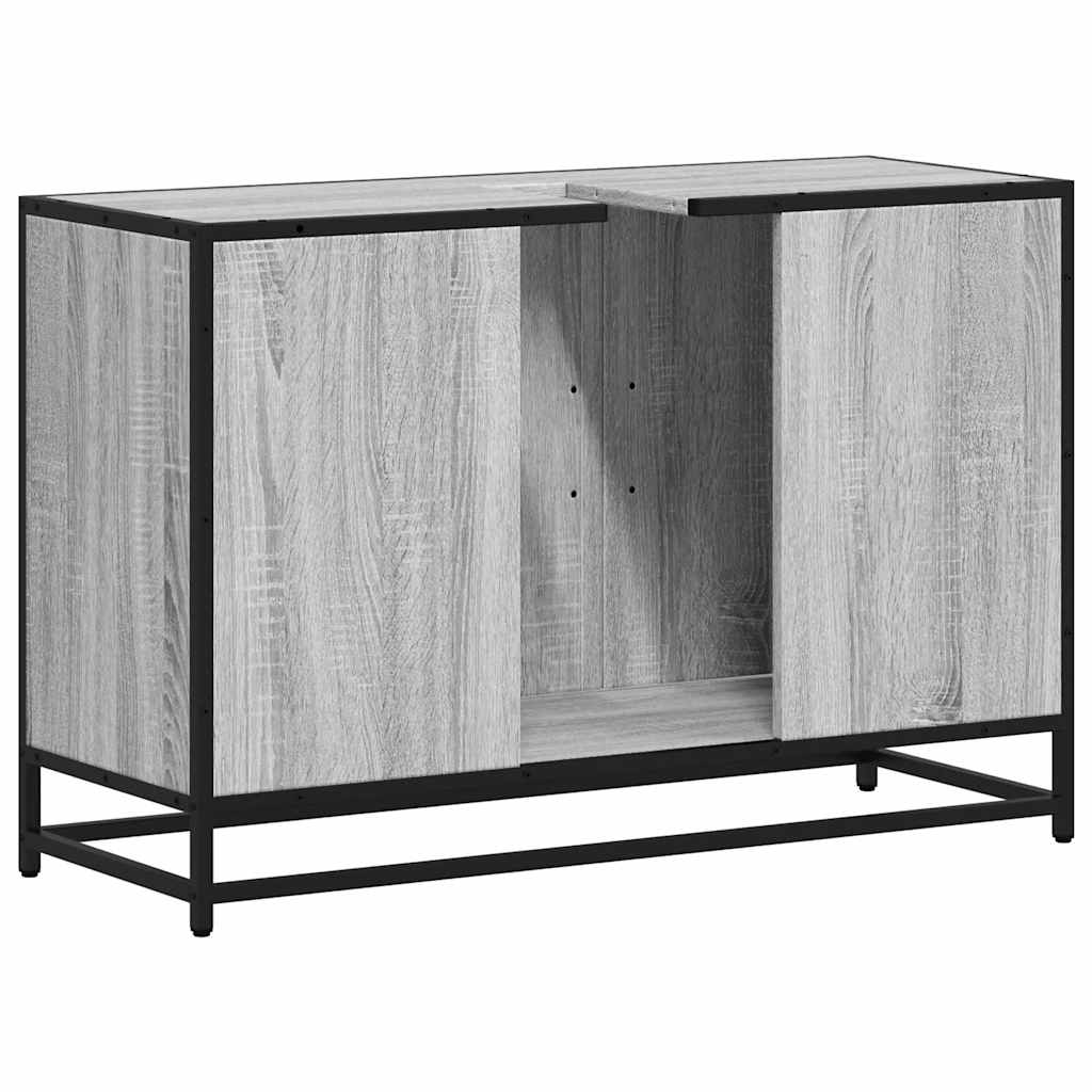 Håndvask Skab Grå Sonoma 90x33x60 cm Træ Materiale