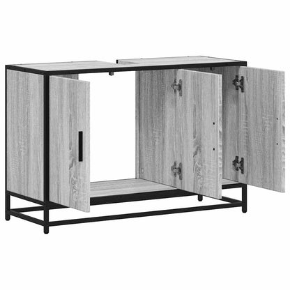 Håndvask Skab Grå Sonoma 90x33x60 cm Træ Materiale