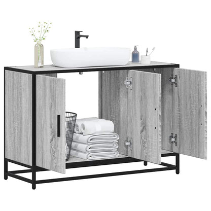 Håndvask Skab Grå Sonoma 90x33x60 cm Træ Materiale