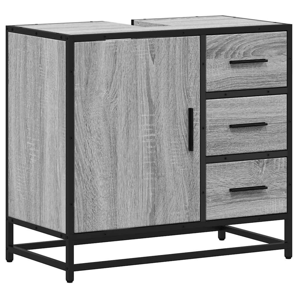 Håndvask Skab Grå Sonoma 65x33x60 cm Træ Materiale
