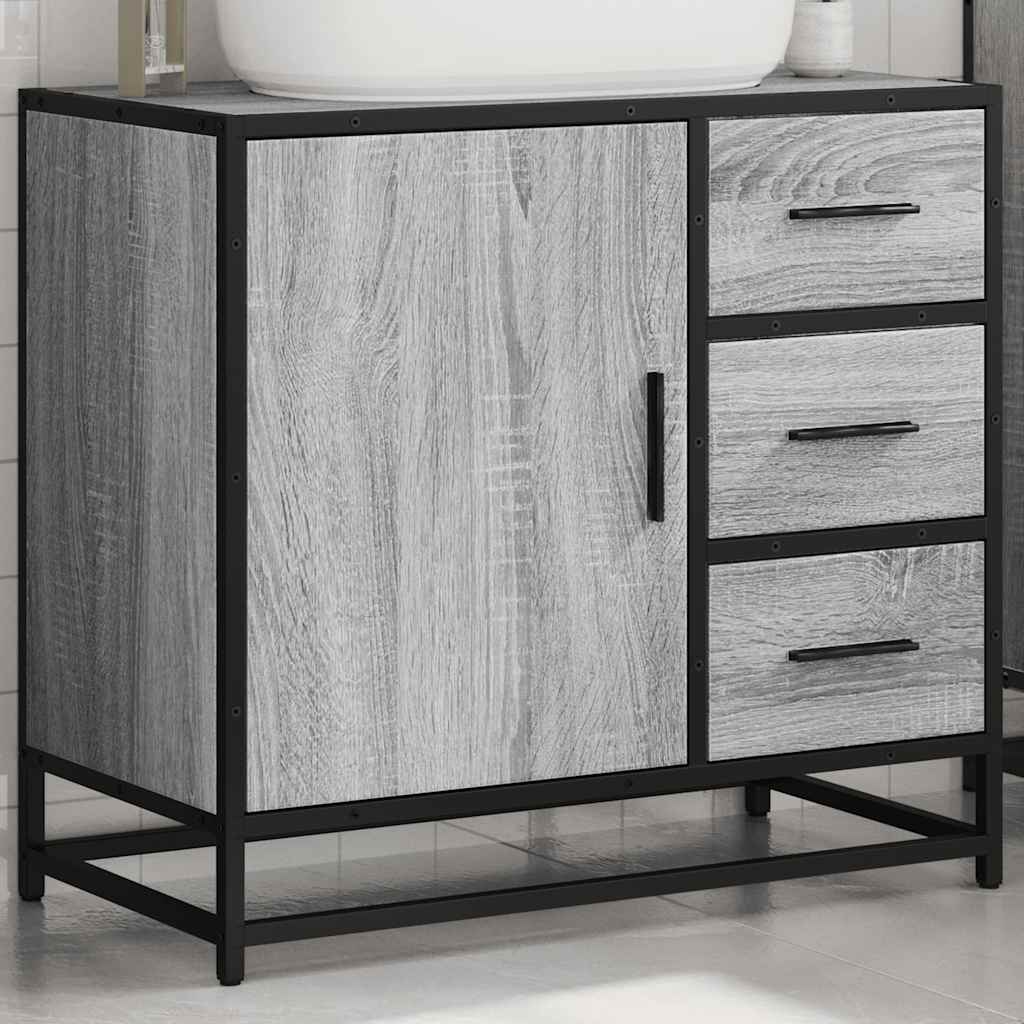 Håndvask Skab Grå Sonoma 65x33x60 cm Træ Materiale