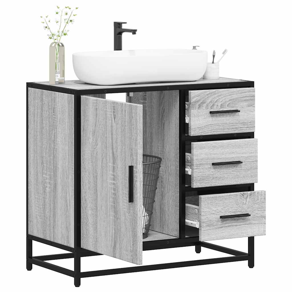 Håndvask Skab Grå Sonoma 65x33x60 cm Træ Materiale