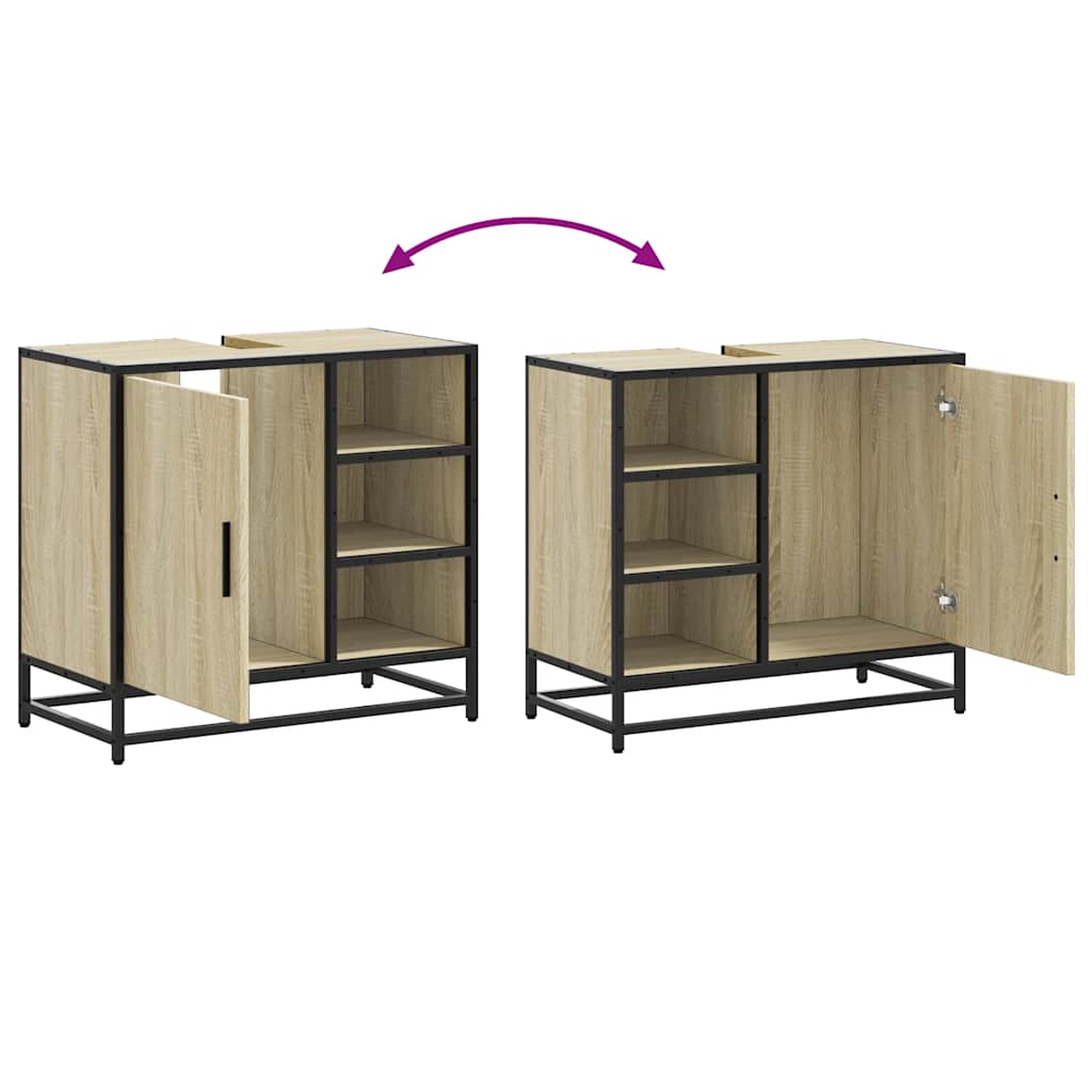 Badeværelsesskab Sonoma Eg 65x33x60 cm Træ Materiale