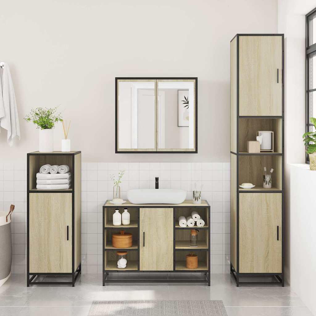 Håndvask underskab Sonoma eg 80x33x60 cm træmateriale