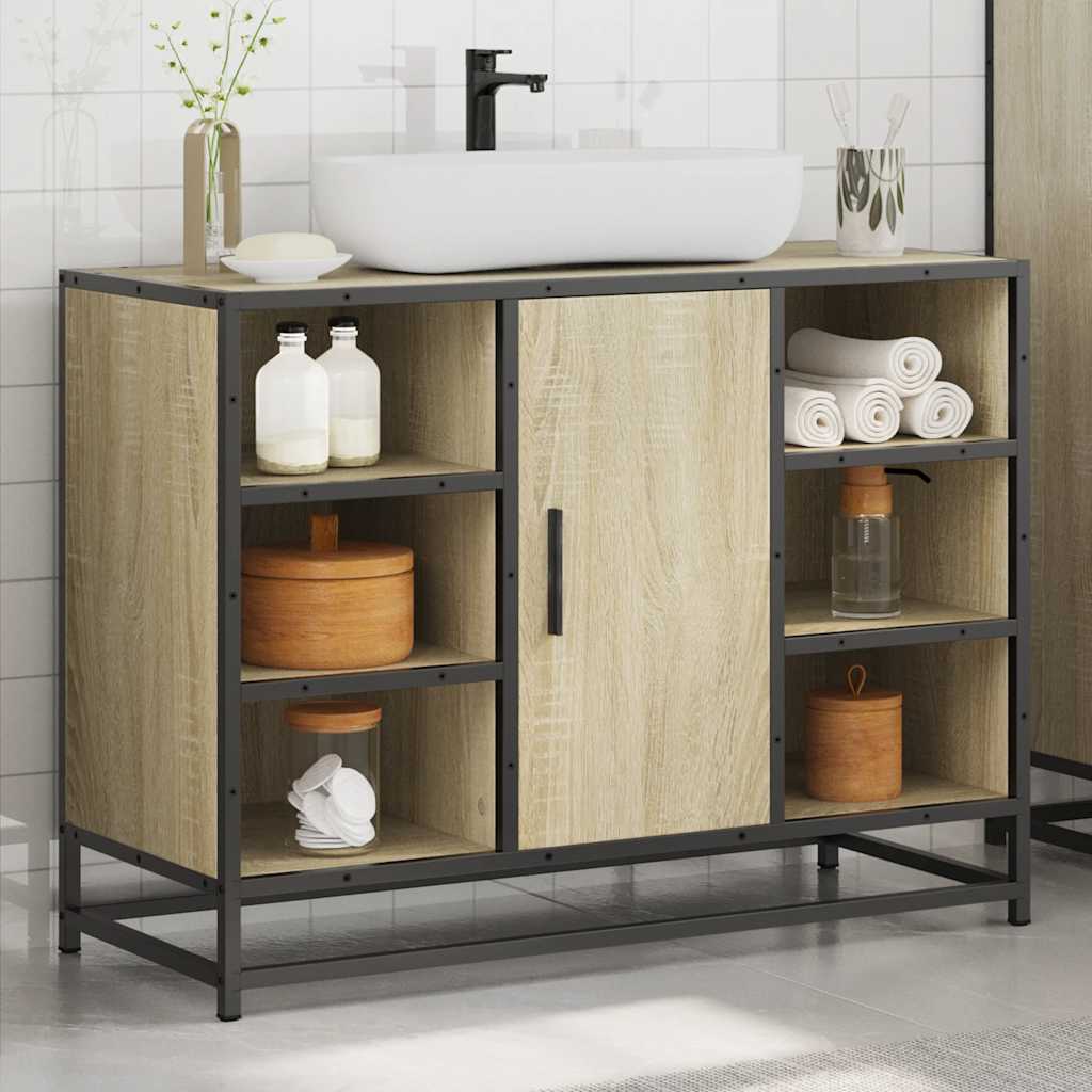 Håndvask underskab Sonoma eg 80x33x60 cm træmateriale