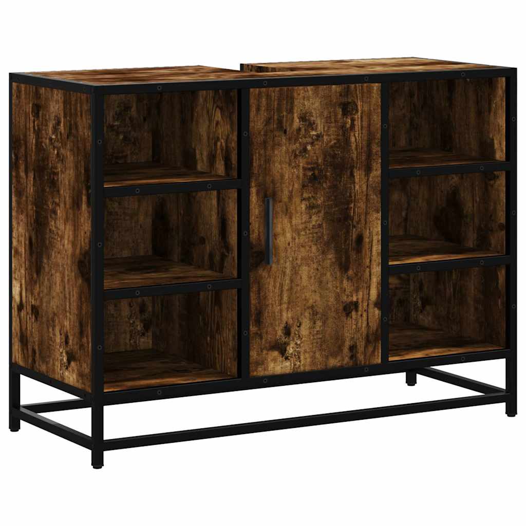 Håndvask underskab røget eg 80x33x60 cm træmateriale
