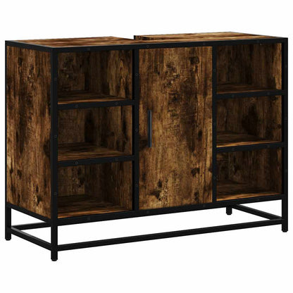 Håndvask underskab røget eg 80x33x60 cm træmateriale