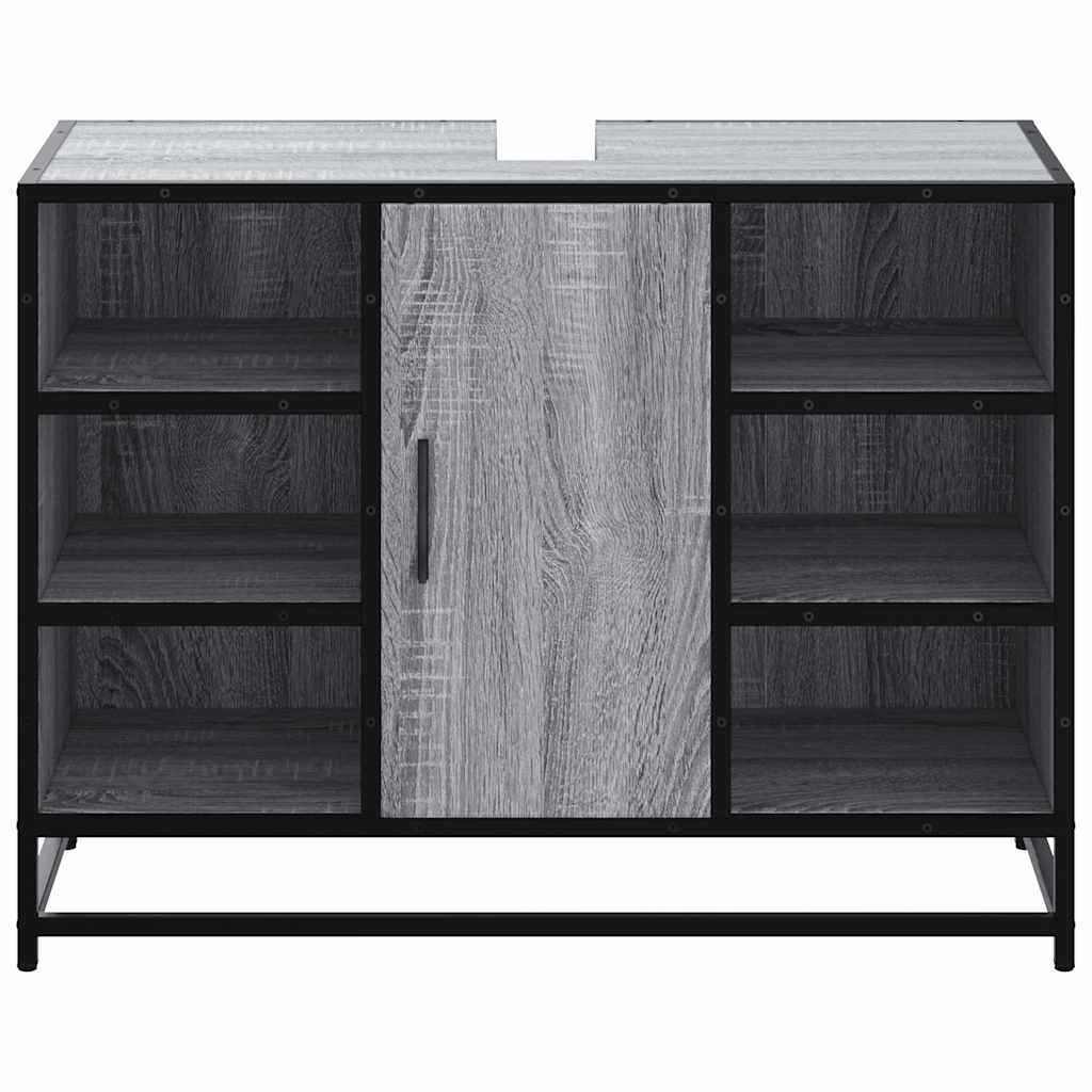Håndvask Skab Grå Sonoma 80x33x60 cm Træ Materiale