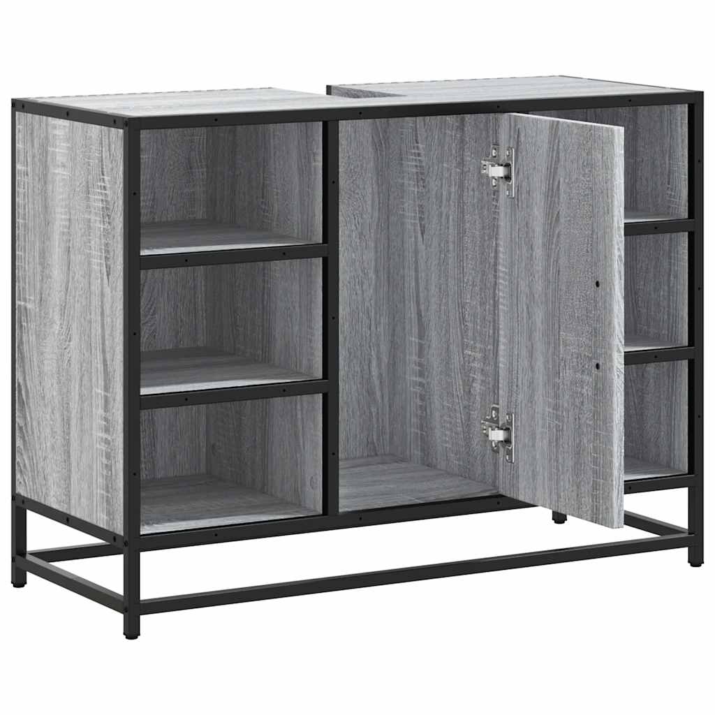 Håndvask Skab Grå Sonoma 80x33x60 cm Træ Materiale