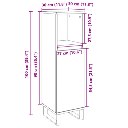 Badschrank Sonoma-Eiche 30x30x100 cm Holzwerkstoff