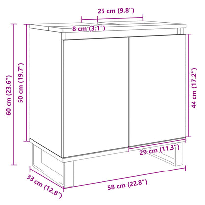 Badeværelsesskab Sonoma Eg 58x33x60 cm Træ Materiale
