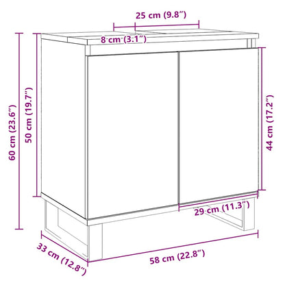 Badeværelsesskab Sonoma Eg 58x33x60 cm Træ Materiale