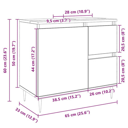 Badschrank Sonoma-Eiche 65x33x60 cm Holzwerkstoff