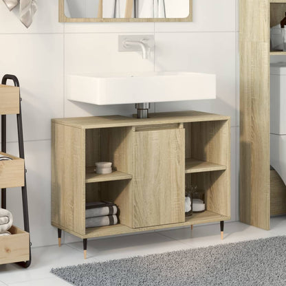 Badeværelsesskab Sonoma Eg 80x33x60 cm Træ Materiale