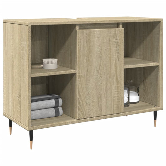 Badeværelsesskab Sonoma Eg 80x33x60 cm Træ Materiale