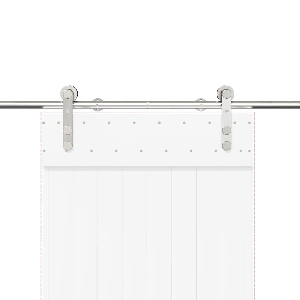 Schiebetür-Beschlagsatz 183 cm Edelstahl Silbern