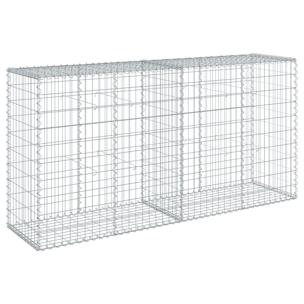 Gabione mit Deckel 200x50x100 cm Verzinktes Eisen