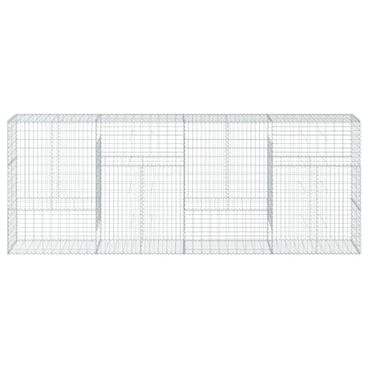 Gabionen mit Deckel 400x50x150 cm Verzinktes Eisen