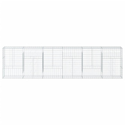 Gabione mit Deckel 600x50x150 cm Verzinktes Eisen