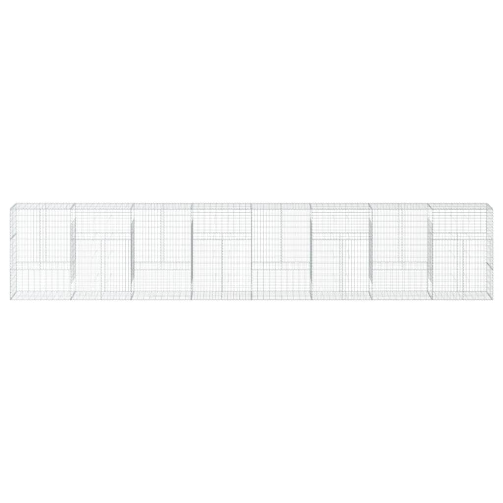 Gabione mit Deckel 800x50x150 cm Verzinktes Eisen