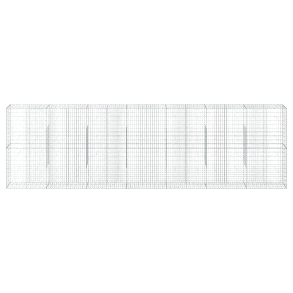 Gabione mit Deckel 700x50x200 cm Verzinktes Eisen