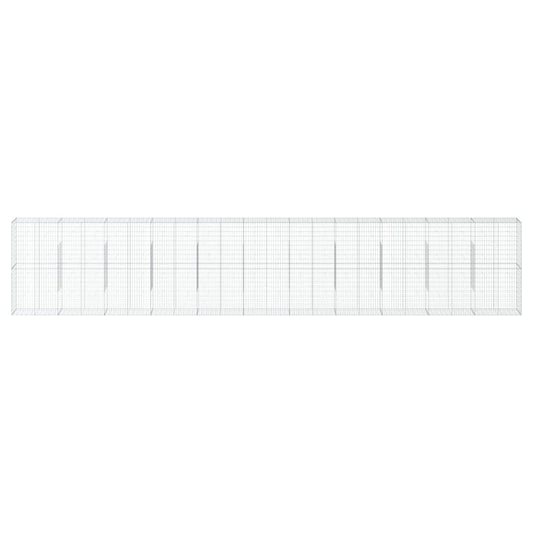 Gabione mit Deckel 1100x50x200 cm Verzinktes Eisen