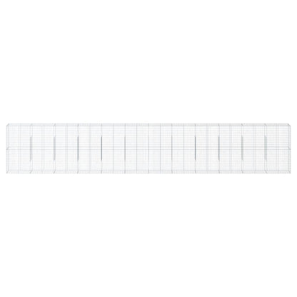 Gabione mit Deckel 1200x50x200 cm Verzinktes Eisen