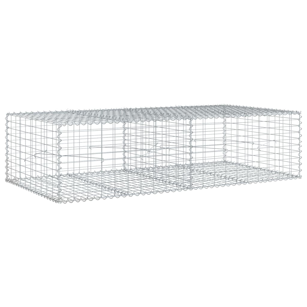 Gabione mit Deckel 200x100x50 cm Verzinktes Eisen