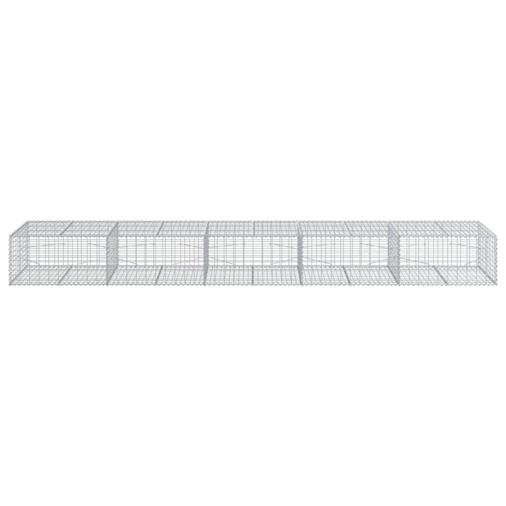 Gabione mit Deckel 500x100x50 cm Verzinktes Eisen