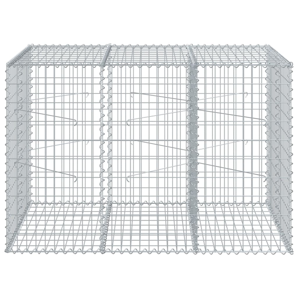 Gabione mit Deckel 150x100x100 cm Verzinktes Eisen