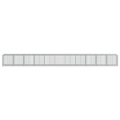 Gabione mit Deckel 1100x100x100 cm Verzinktes Eisen