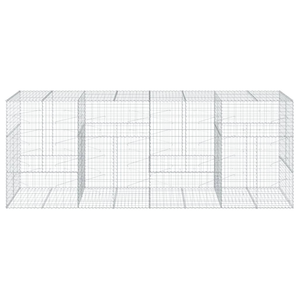 Gabione mit Deckel 400x100x150 cm Verzinktes Eisen