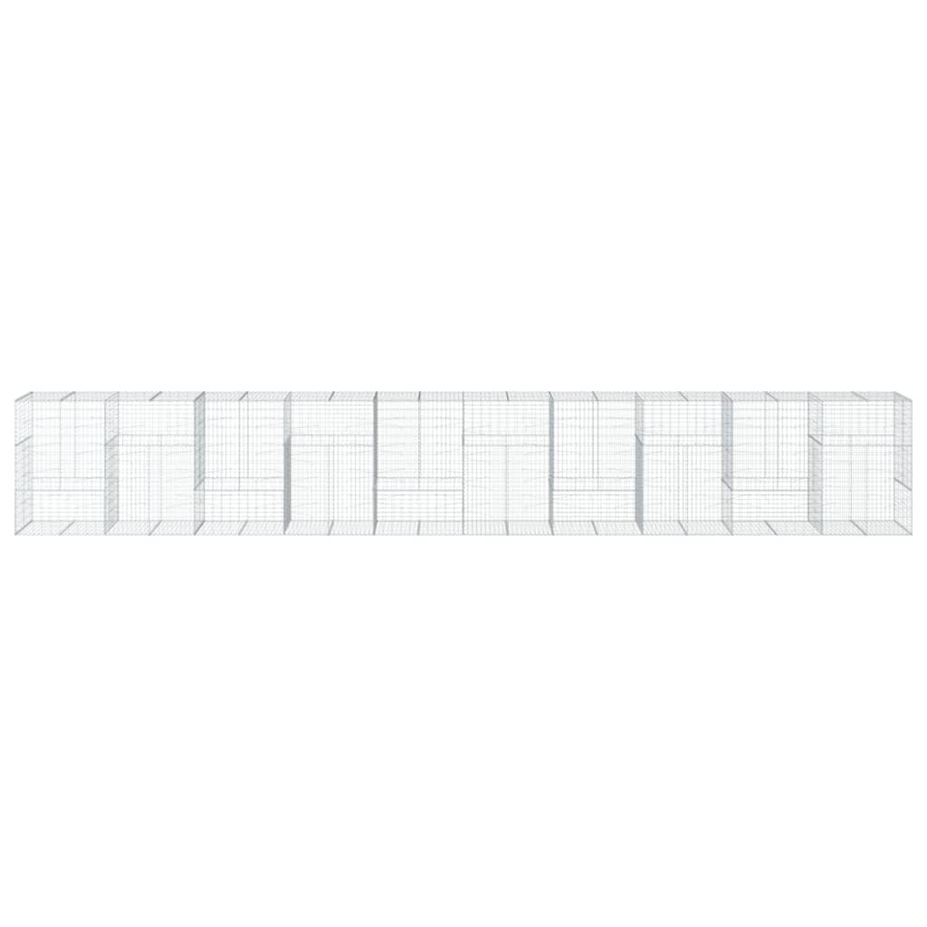 Gabione mit Deckel 1000x100x150 cm Verzinktes Eisen