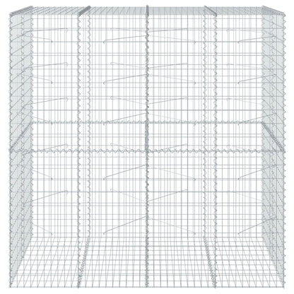 Gabione mit Deckel 200x100x200 cm Verzinktes Eisen