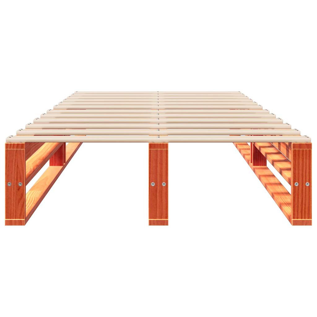 Massivholzbett ohne Matratze Wachsbraun 100x200 Kiefernholz