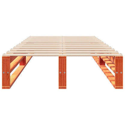 Massivholzbett ohne Matratze Wachsbraun 100x200 Kiefernholz