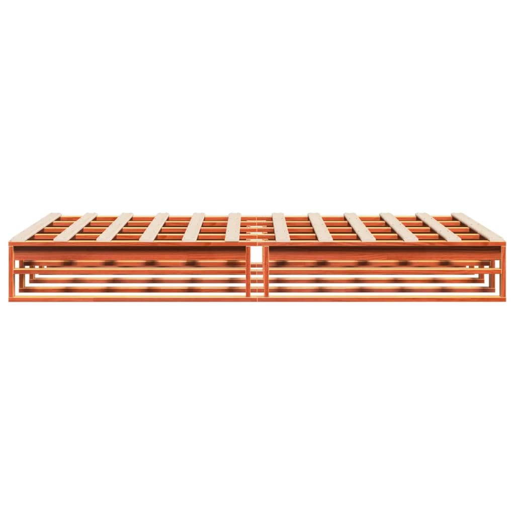 Massivholzbett ohne Matratze Wachsbraun 140x200 cm Kiefernholz