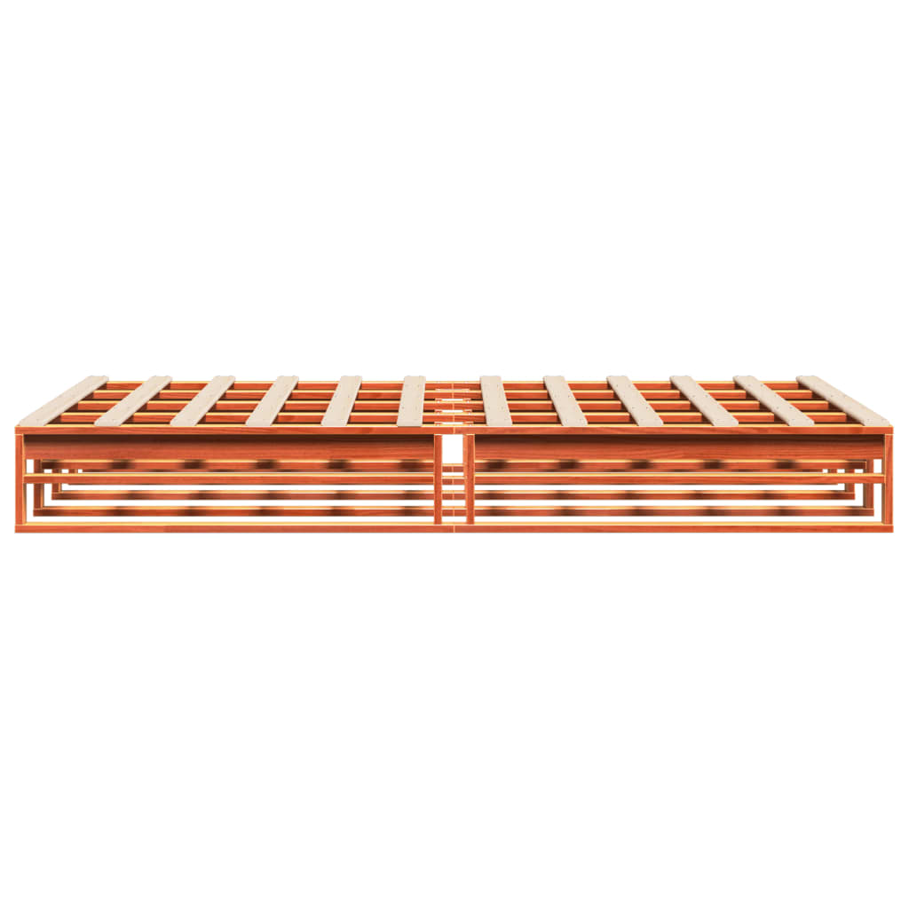 Massivholzbett ohne Matratze Wachsbraun 160x200 Kiefernholz