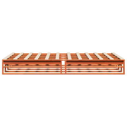 Massivholzbett ohne Matratze Wachsbraun 140x190 cm Kiefernholz