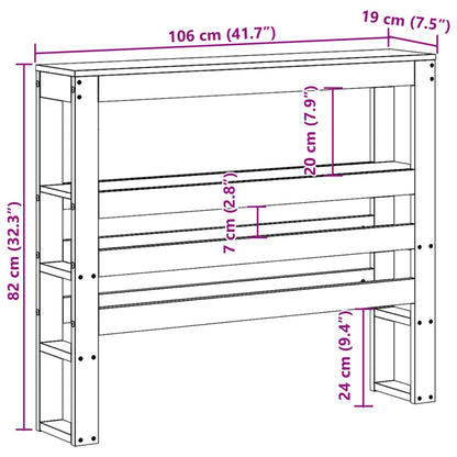 Kopfteil mit Ablagen Wachsbraun 100 cm Massivholz Kiefer