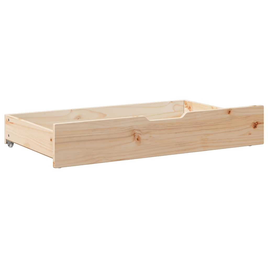 Bettschubladen mit Rollen 2 Stk. 90x55x17 cm Massivholz Kiefer