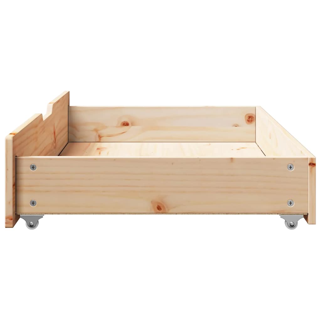 Bettschubladen mit Rollen 2 Stk. 90x55x17 cm Massivholz Kiefer