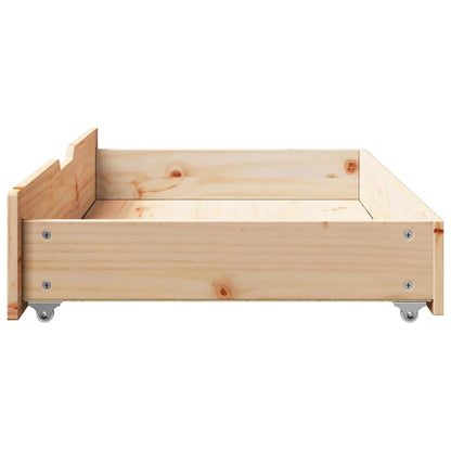 Bettschubladen mit Rollen 2 Stk. 90x55x17 cm Massivholz Kiefer