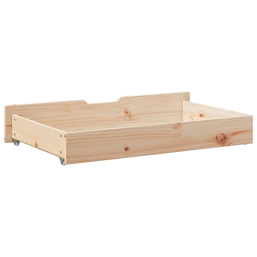 Bettschubladen mit Rollen 2 Stk. 90x55x17 cm Massivholz Kiefer