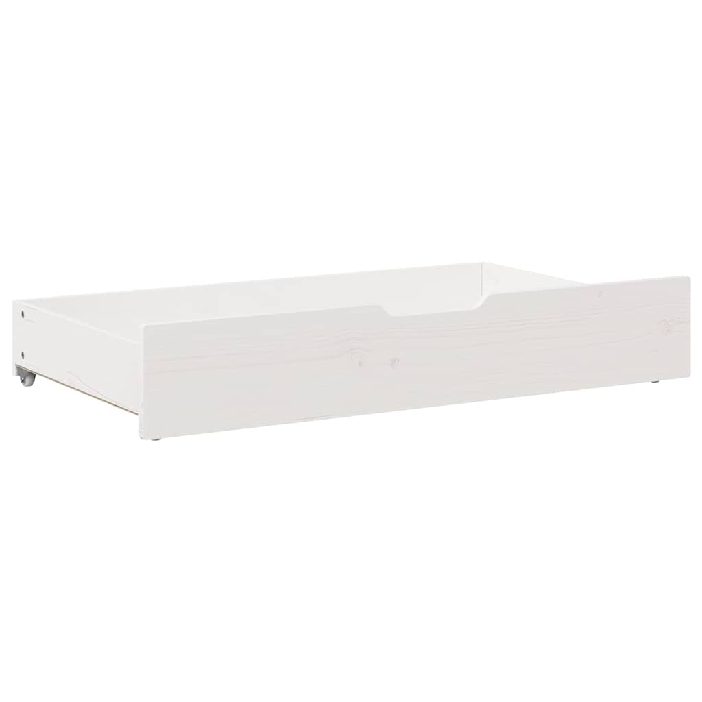 Bettschubladen 2 Stk. Weiß 90x55x17 cm Massivholz Kiefer